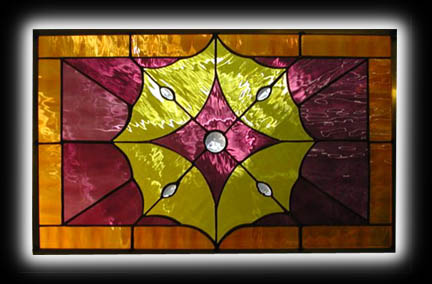 Rectangular Star Stained Glass Window