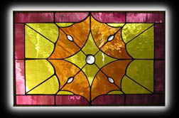 Stained Glass Rectangular Star Window