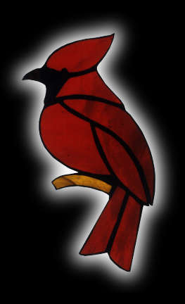 stained glass red Cardinal suncatcher