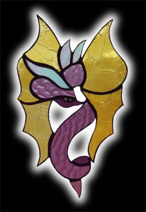 stained glass Dragon King suncatcher