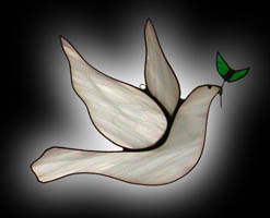 stained glass Peace Dove suncatcher